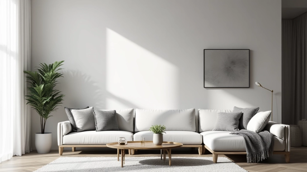 Biało szary salon  jakie dodatki