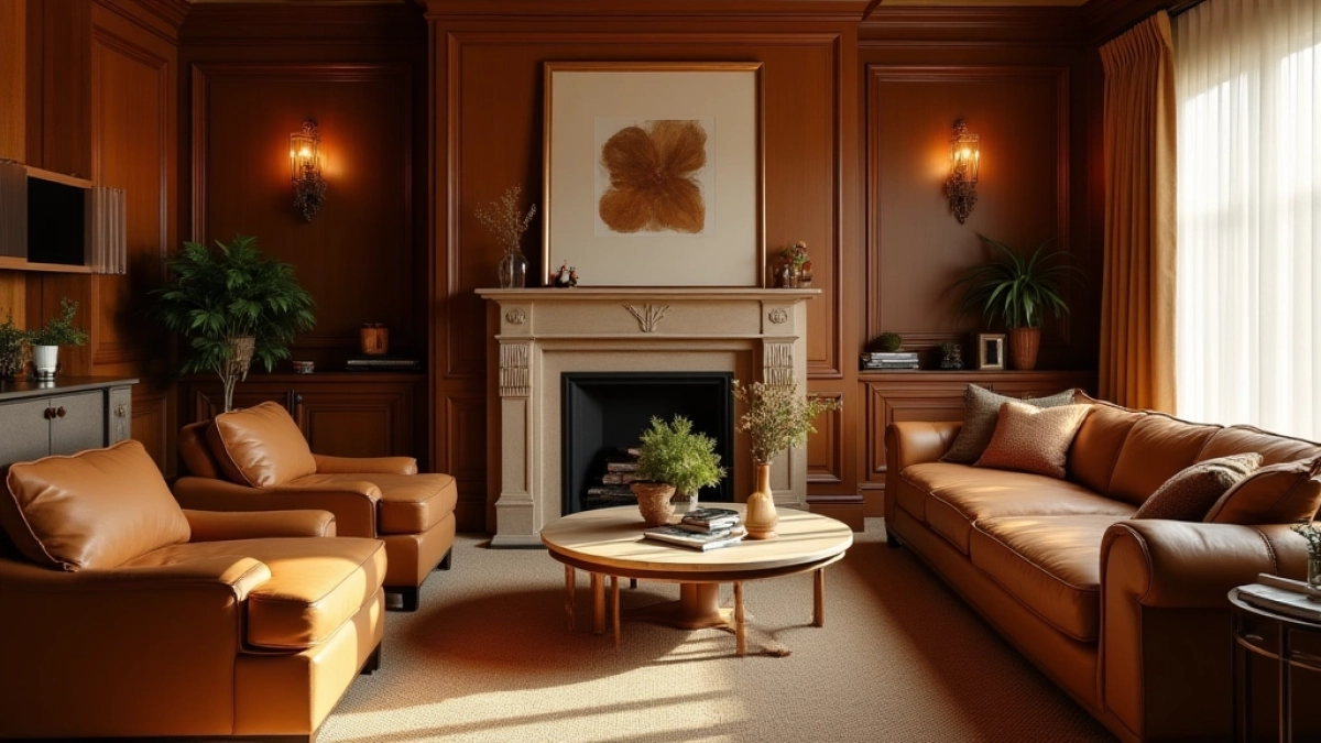 Brązowy salon jakie dodatki