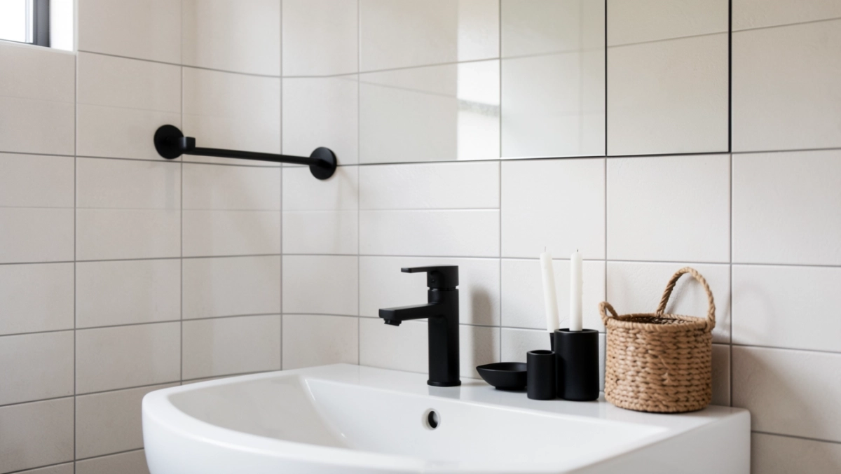 czarne dodatki do łazienki inspiracje