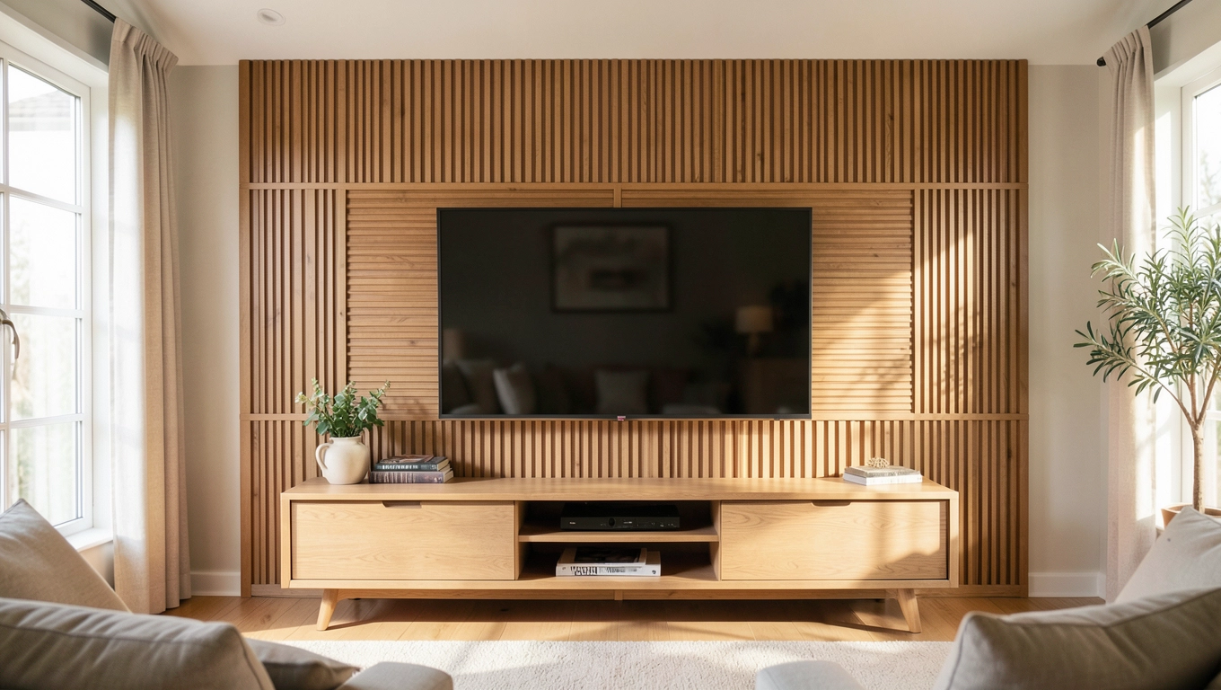 Drewniana ściana RTV