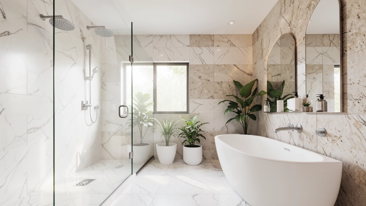 duża łazienka z prysznicem inspiracje