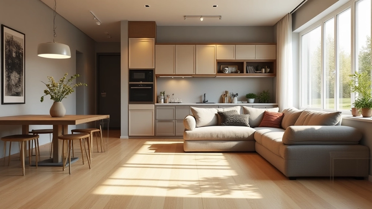 Jaka podłoga do salonu z aneksem