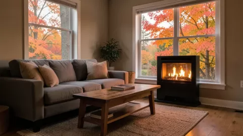 aranżacje salonu z kominkiem elektrycznym