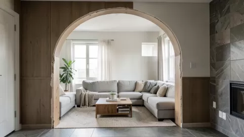 Czym wykończyć łuk w salonie