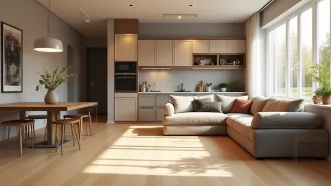 Jaka podłoga do salonu z aneksem