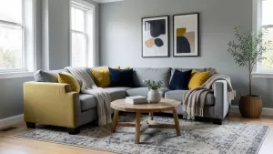 Jaki kolor pasuje do szarego w salonie