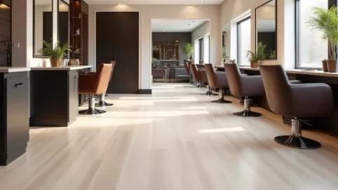 Określ jaki rodzaj podłóg powinien stanowić wyposażenie salonu fryzjerskiego