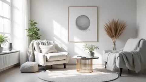 Salon biało szary jakie dodatki