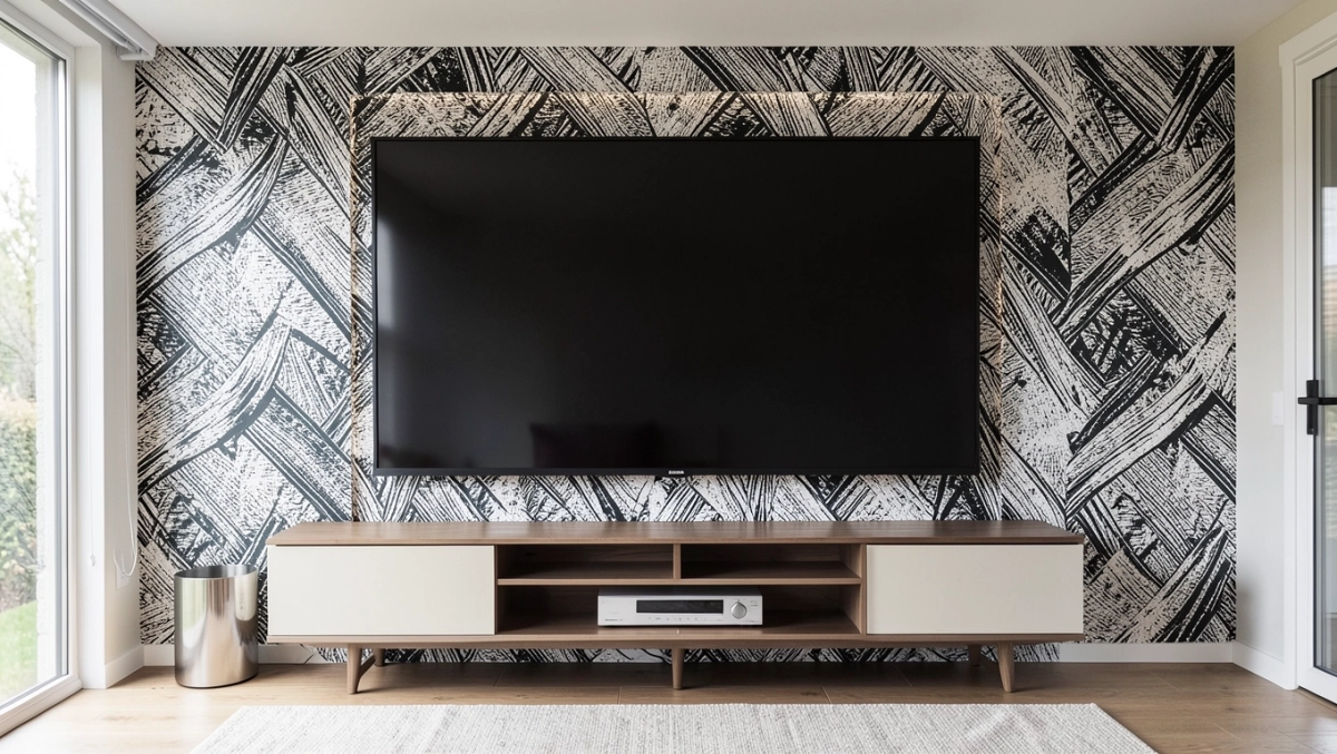 tapeta za telewizorem inspiracje