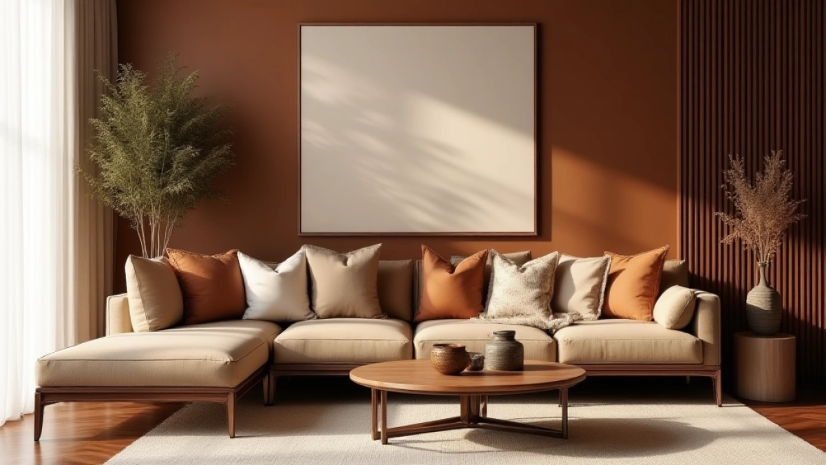 Z czym łączyć brąz w salonie